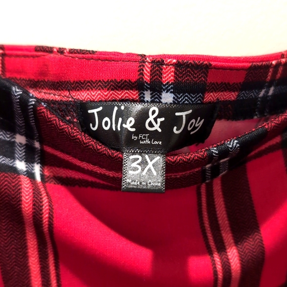 3X Jolie & Joy Plaid Dress -Bodycon Style - Picture 3 of 4